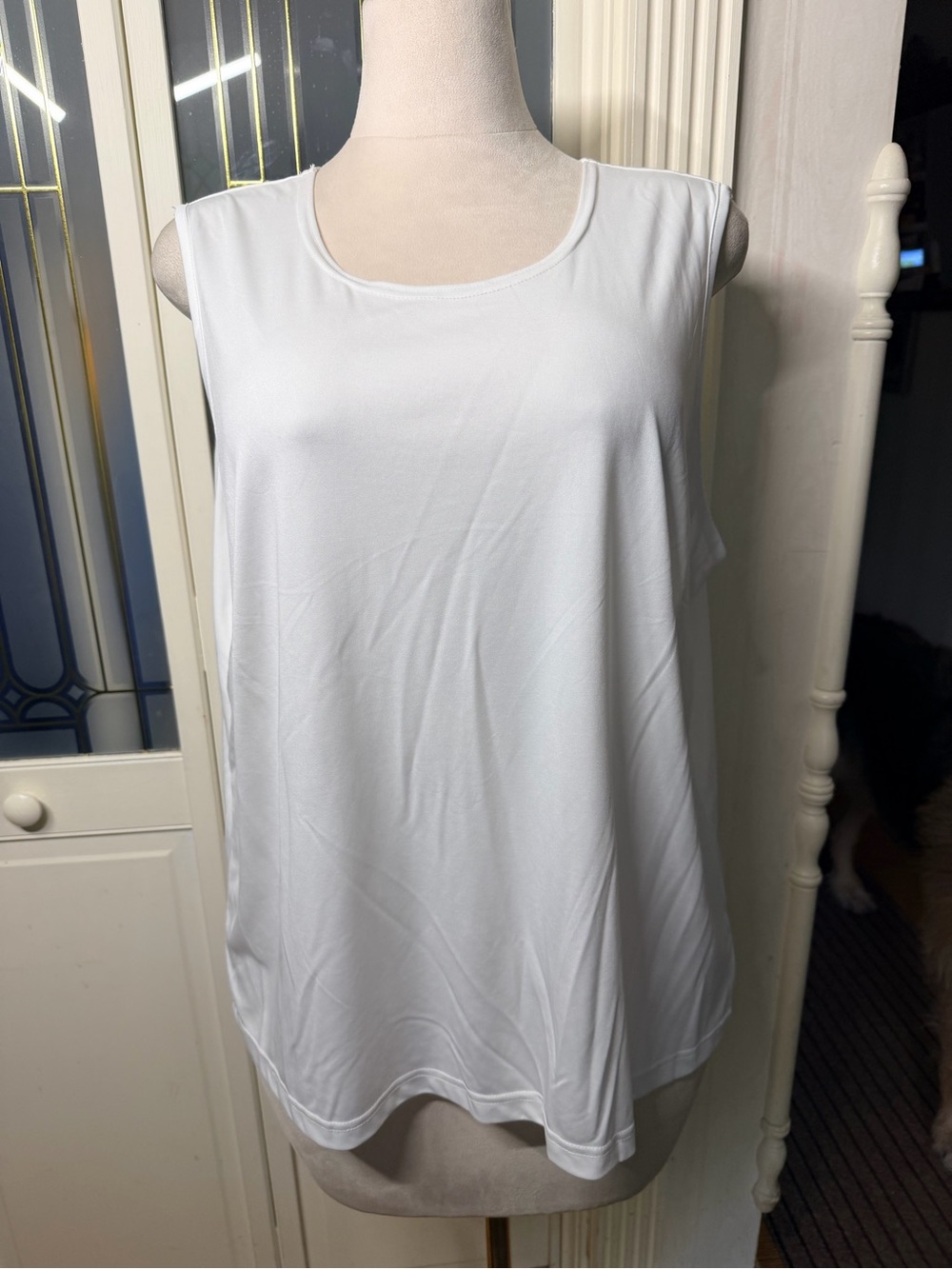 Unbranded White 2X Plus Size  Stretch Activewear Workout Tank Top Athleisure